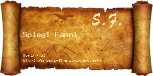 Spiegl Fanni névjegykártya