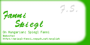 fanni spiegl business card